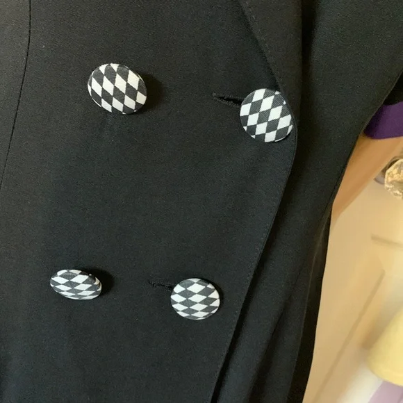 Vtg 80’s mini DRESS purple red black short sleeve New Wave S M - Picture 2 of 10